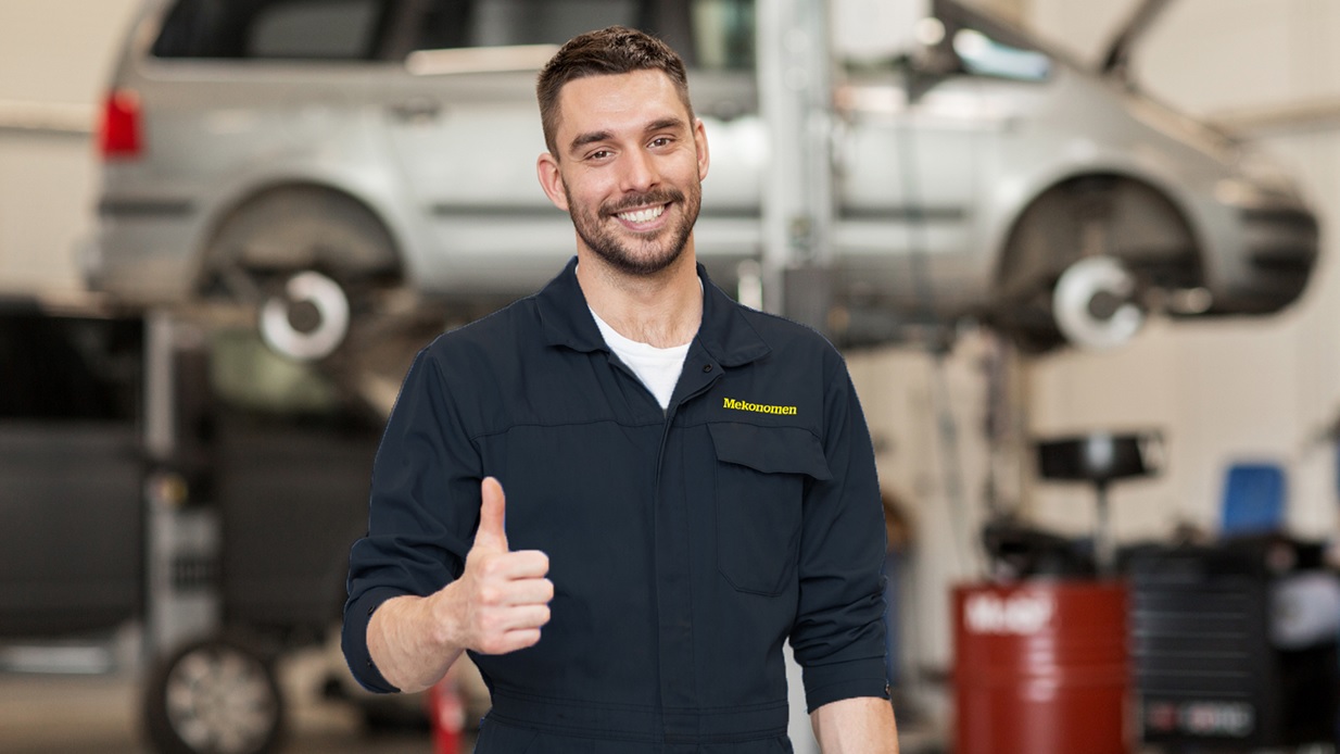 Mekonomen mekanikeren gir deg tommel opp for fritt verkstedvalg.