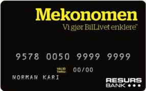 Mekonomen Bilkonto kort