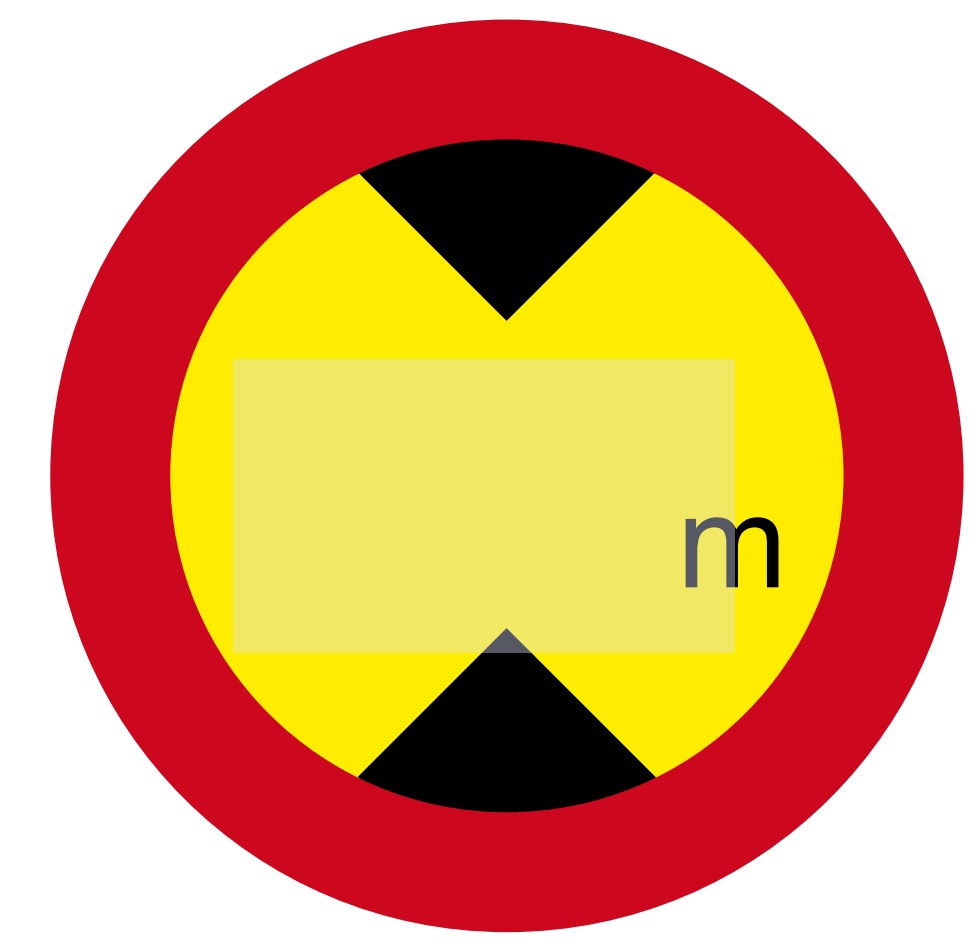 Varselskilt hvor du kan skrive inn bilens høyde
